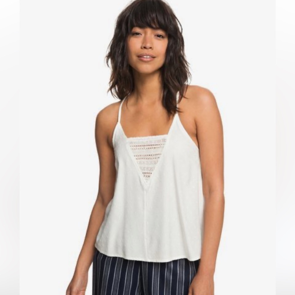 Roxy Color Spaces Strappy Top• Size 6
• Color: off-white